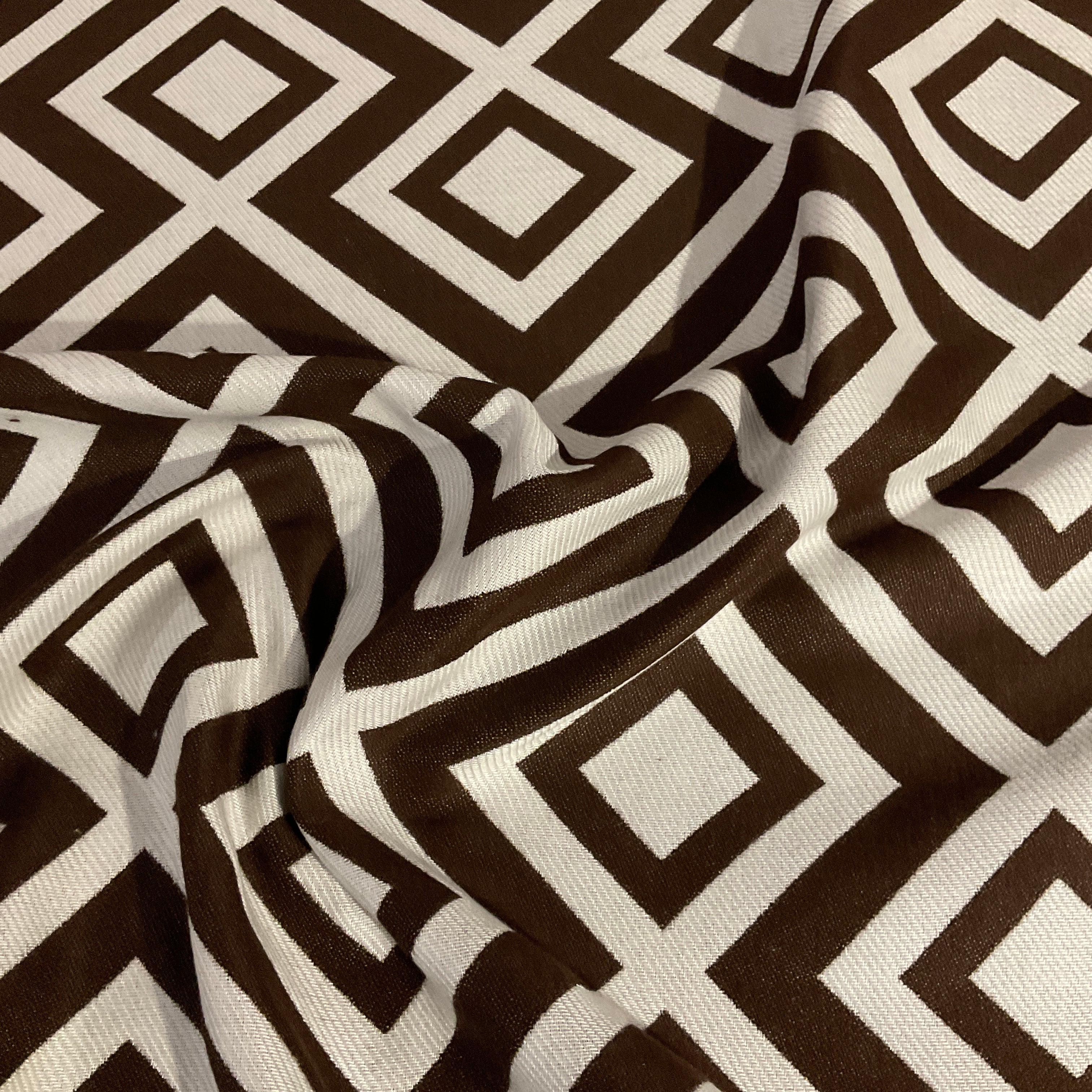 Europatex Lola Brown White Diamond Upholstery Fabric