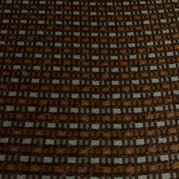 Aisley Chocolate  Geometric Design Upholstery Fabric