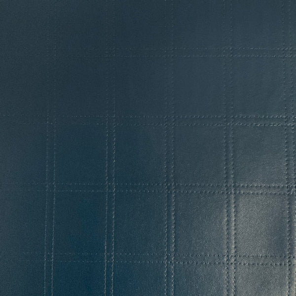 Dark Solid Blue Stitched Upholstery Vinyl