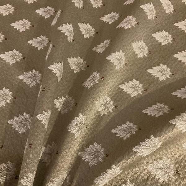 Dartmouth Parchment Taupe Leaf Design Upholstery Fabric