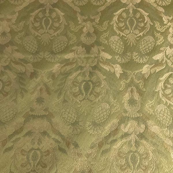 Delores Spring Green Damask Upholstery Fabric