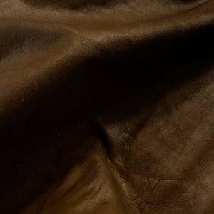 Distressed Brown Leather Hide Upholstery Remnant..