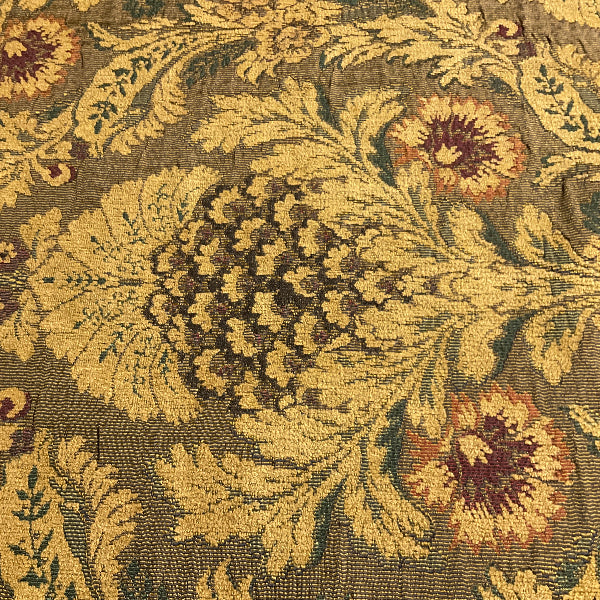 Victorian Floral Tapestry Chenille Gold Upholstery Fabric
