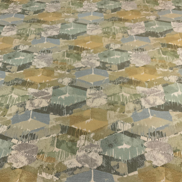 Earth Toned Geometric MCM Style Upholstery Fabric