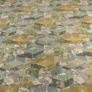 Earth Toned Geometric MCM Style Upholstery Fabric