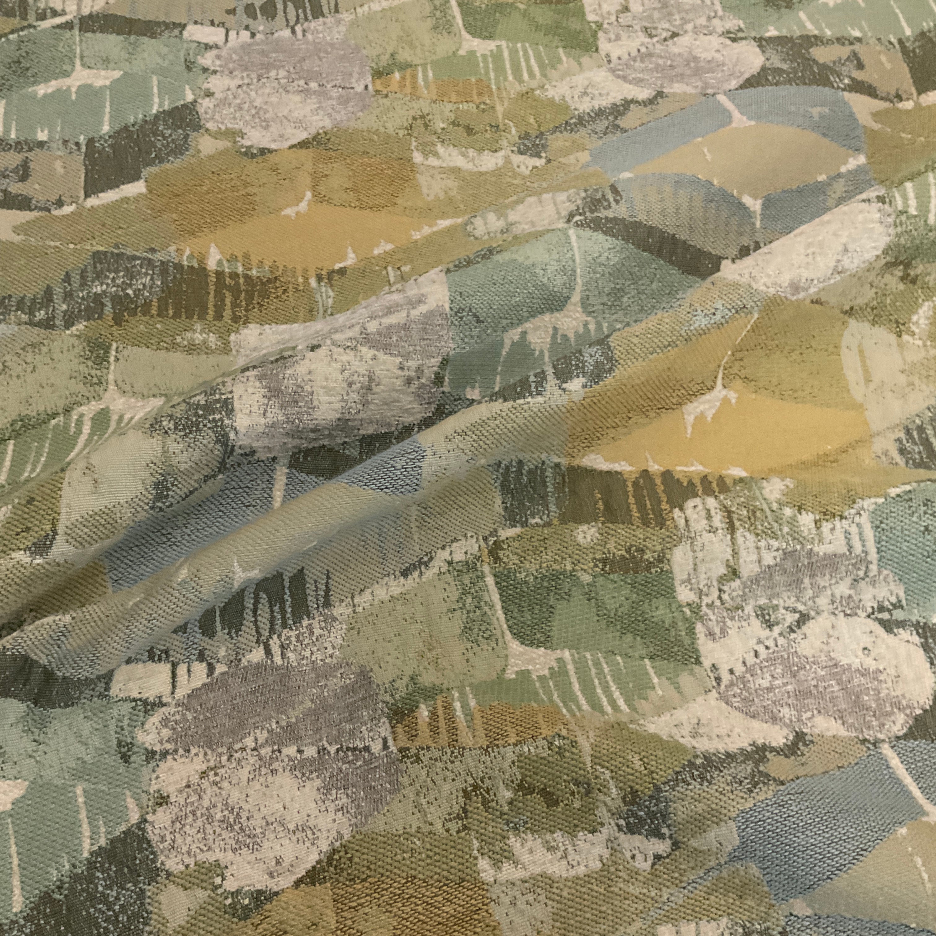 Earth Toned Geometric MCM Style Upholstery Fabric