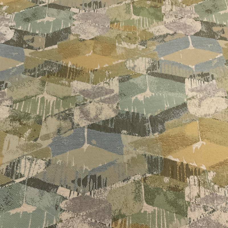 Earth Toned Geometric MCM Style Upholstery Fabric