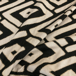 Esperry Onyx Black Beige Diamond Upholstery Fabric