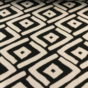 Esperry Onyx Black Beige Diamond Upholstery Fabric