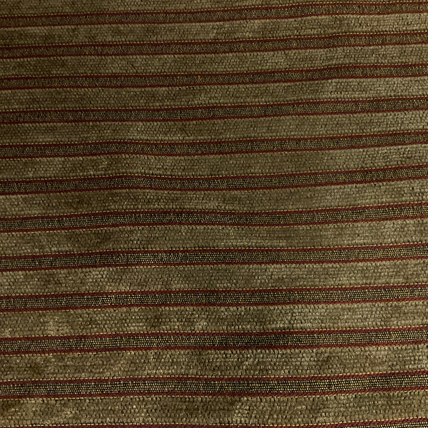 Jolsinlane Bronze Brown Chenille Stripe Upholstery Fabric