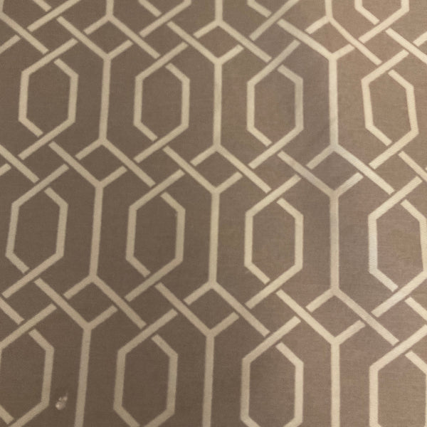 Regal Civic Taupe Geometric Upholstery Fabric