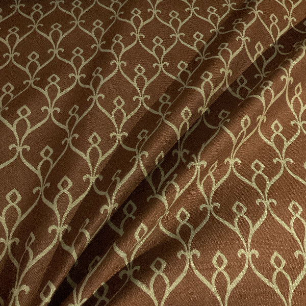 Flow Bali Brown Scrollwork Design Upholstery Fabric
