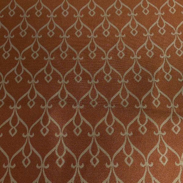 Flow Copper Brown Scrollwork Design Upholstery Fabric