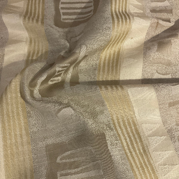 Geometric Stripe Khaki Upholstery Fabric