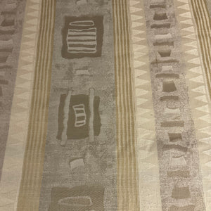 Geometric Stripe Khaki Upholstery Fabric