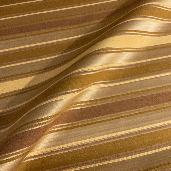 Gold Beige Formal Stripe Upholstery Fabric