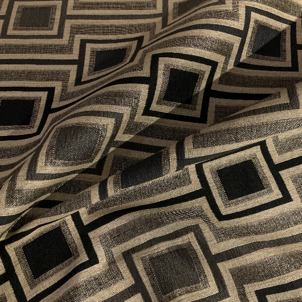 Gray Black Geometric Stripe Upholstery Fabric