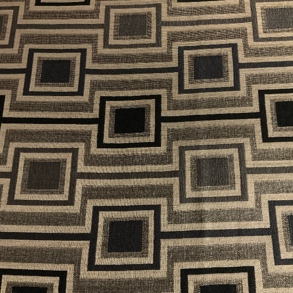 Gray Black Geometric Stripe Upholstery Fabric