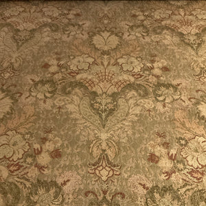 Green Beige Floral Chenille Tapestry Upholstery Fabric