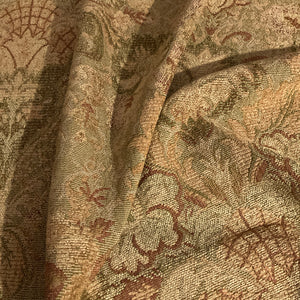 Green Beige Floral Chenille Tapestry Upholstery Fabric