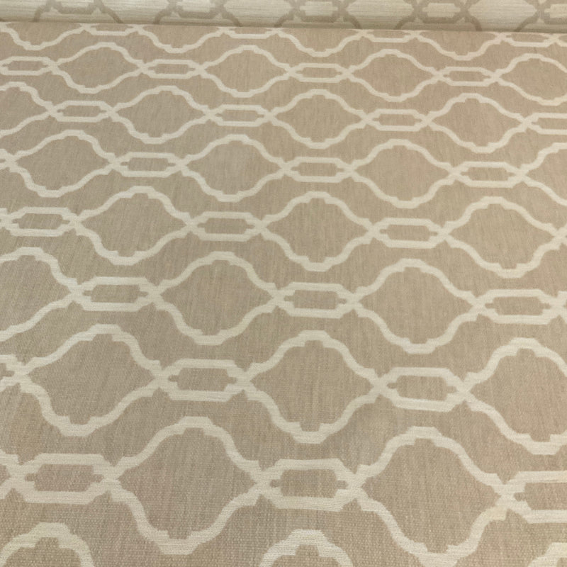 Harlan Taupe Beige Lattice Heavy Upholstery Fabric