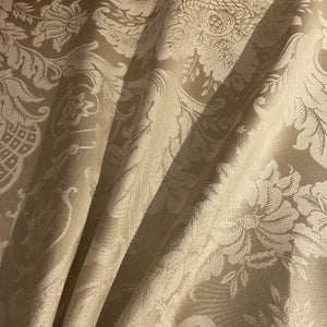 Ivory White Damask Tapestry Upholstery Fabric