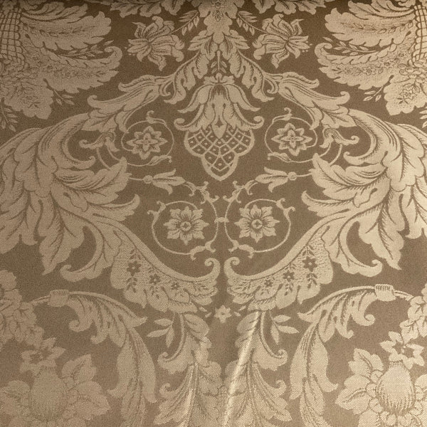 Ivory White Damask Tapestry Upholstery Fabric