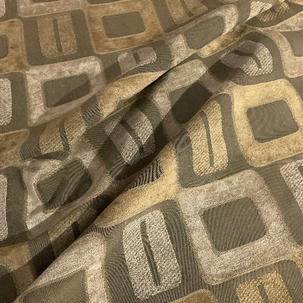 Joy Camel Beige Geometric Chenille Stripe Upholstery Fabric