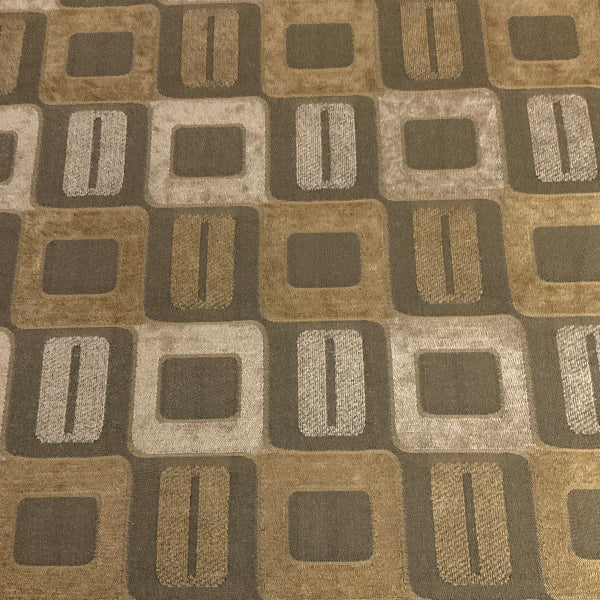 Joy Camel Beige Geometric Chenille Stripe Upholstery Fabric