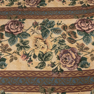 Large Floral Panel Stripe Upholstery Fabric