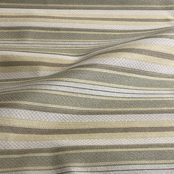 Lemonade Dove Beige Green Stripe Upholstery Fabric