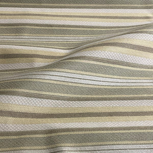 Lemonade Dove Beige Green Stripe Upholstery Fabric