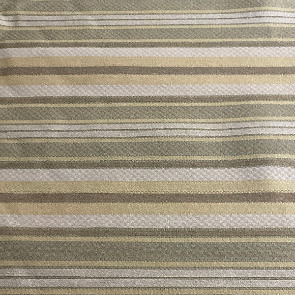 Lemonade Dove Beige Green Stripe Upholstery Fabric