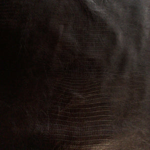 Lizard Brown Embossed Leather Hide Upholstery Remnant