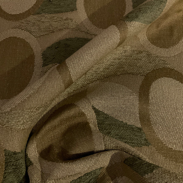 Loco Patina Beige Geometric Chenille Upholstery Fabric