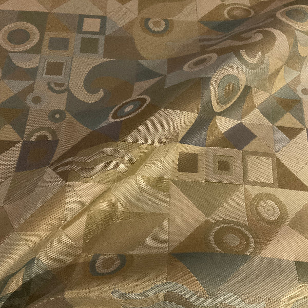 Loophole Spa Blue Beige Geometric Upholstery Fabric