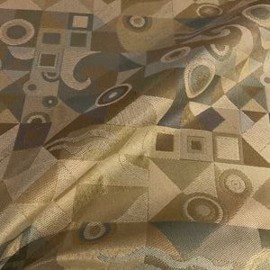 Loophole Spa Blue Beige Geometric Upholstery Fabric