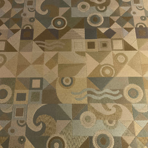 Loophole Spa Blue Beige Geometric Upholstery Fabric