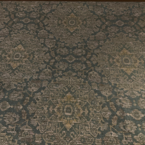 Maddox Jade Blue Jacquard Chenille Upholstery Fabric
