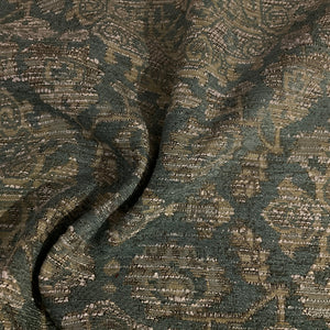 Maddox Jade Blue Jacquard Chenille Upholstery Fabric