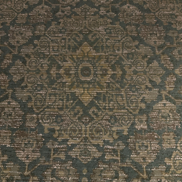 Maddox Jade Blue Jacquard Chenille Upholstery Fabric