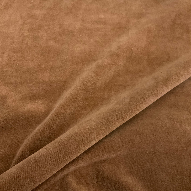 Maleficent Fireclay Solid Brown Short Velvet Upholstery Fabric