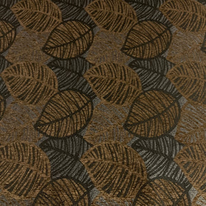 Maya Birch Brown Leaf Design Chenille Upholstery Fabric