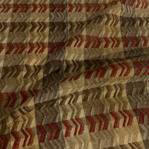 Mesa Auburn Beige Chenille Chevron Stripe Upholstery Fabric