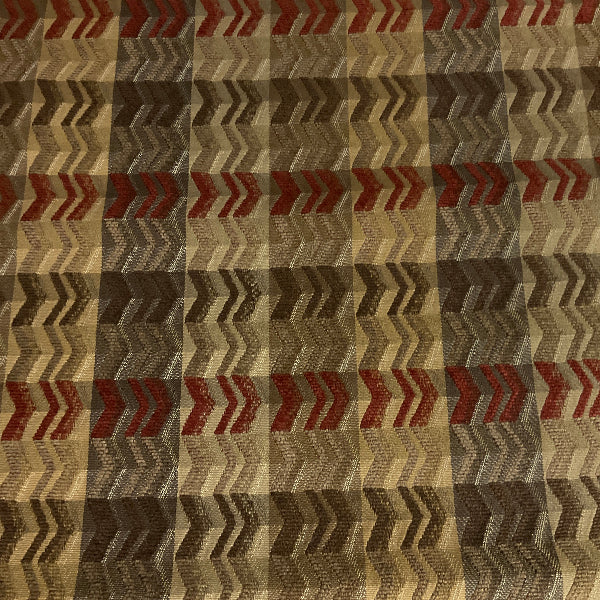 Mesa Auburn Beige Chenille Chevron Stripe Upholstery Fabric