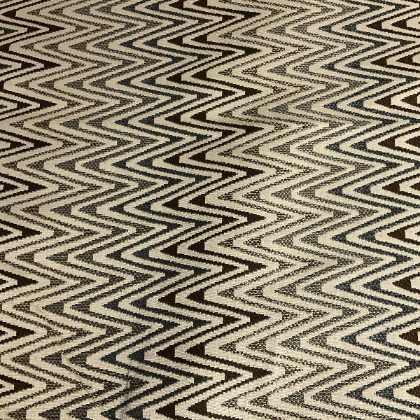 Modern Zig Zag Beige Upholstery Fabric