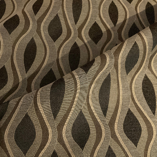 Molton Wave Onyx Black Upholstery Fabric