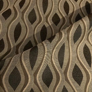 Molton Wave Onyx Black Upholstery Fabric