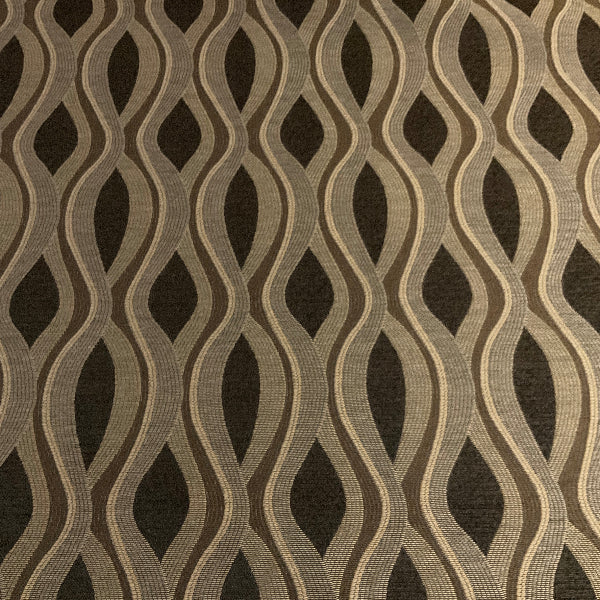 Molton Wave Onyx Black Upholstery Fabric