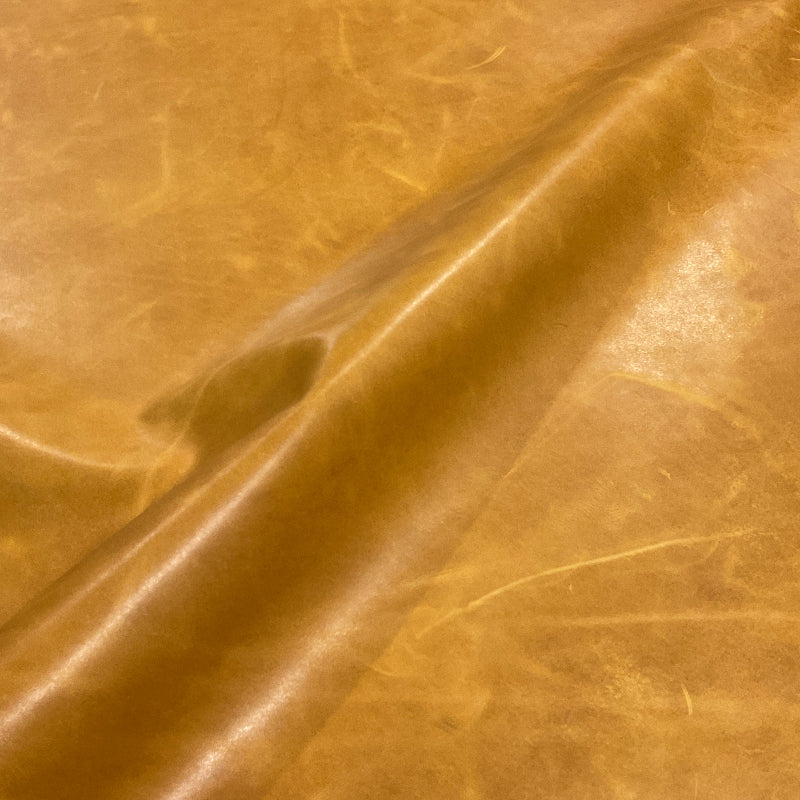 Mustard Brown Smooth Aniline Leather Full Whole Cow Hide Upholstery